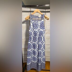 Everly Blue and White Mandala Mini Dress